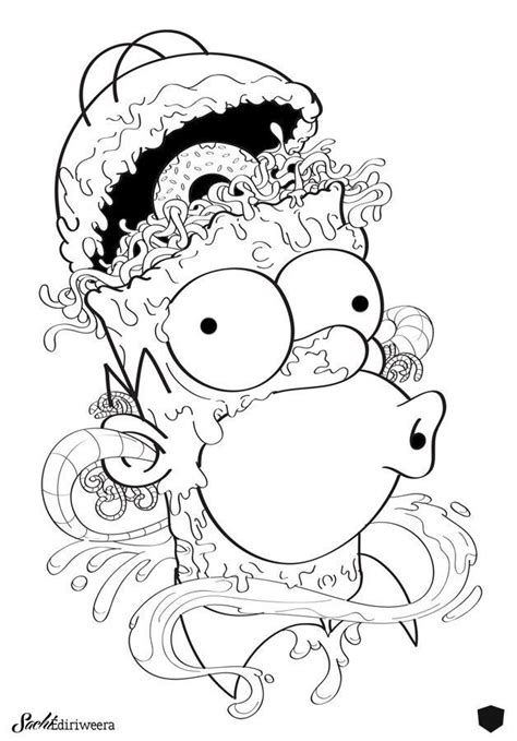 Trippy Bart Simpson Coloring Pages: A Psychedelic Adventure