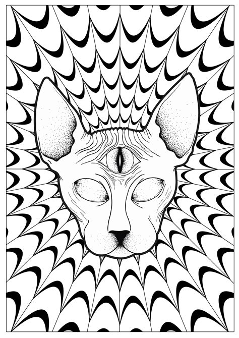 Trippy Coloring Pages For Adults at Free printable