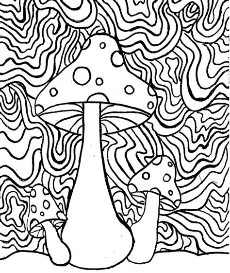 Hand Drawn Mushroom House For Adult Coloring Page Stock Illustration