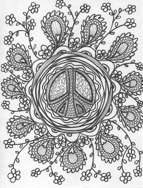 Hippie Bookmarks Peace and Love PDF Coloring Page Etsy