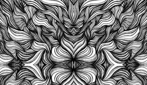 Trippy Black And White Art Easy - halvedtapes