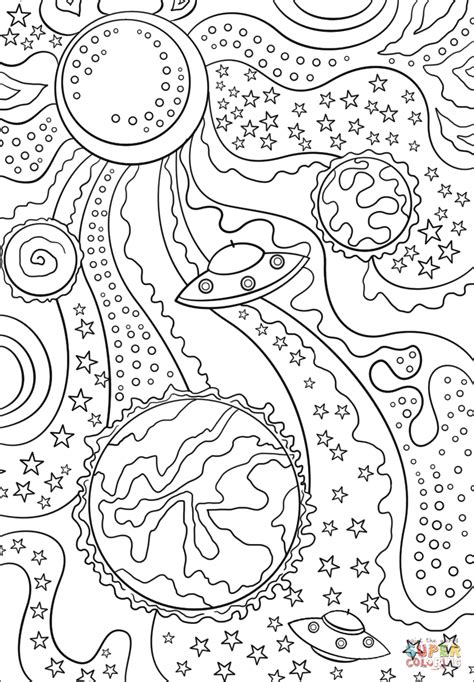 Trippy Space Coloring Pages: A Fun Way To Unwind