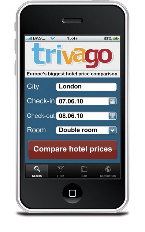 trivago hotel search app