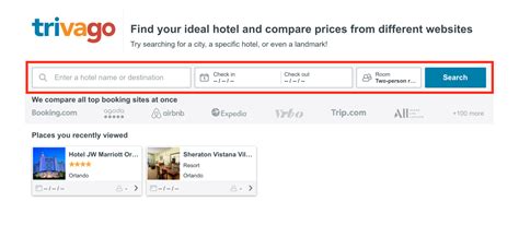 trivago hotel search by date