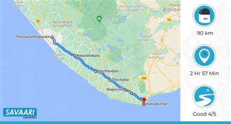 trivandrum to 69 miles distance