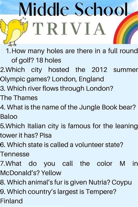 trivia questions for kids 2021