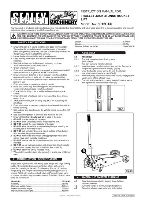 Trolley Jack Instructions