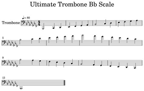 Trombone Bb Major Scale