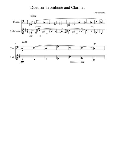 Trombone Clarinet Duets