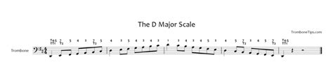 Trombone D Major Scale