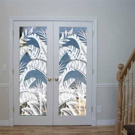 Tropical Oasis Clear (Static Cling) Etched glass door, Door glass