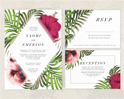 16+ Tropical Wedding Invitations