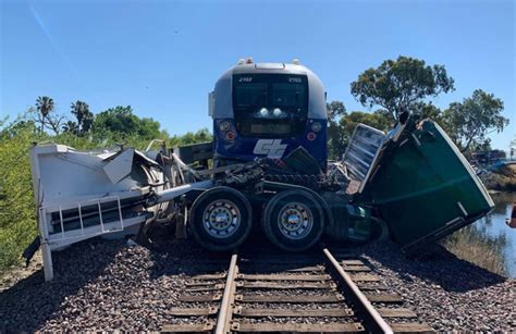 truck and train accident today
