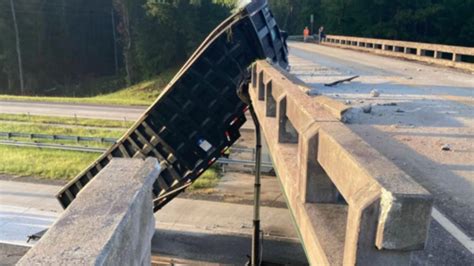 truck crash on bridge