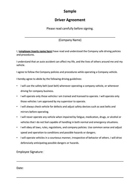 truck driver contract of employment uk
