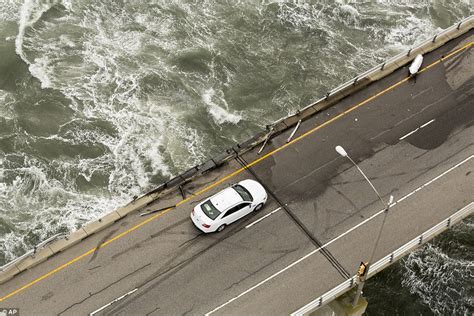 truck drives off bay bridge