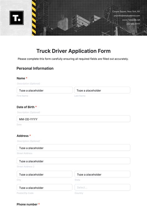 Truck Driving Application Template