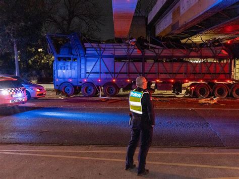 truck hits bridge yesterday