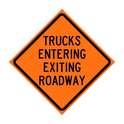 trucks entering and exiting sign