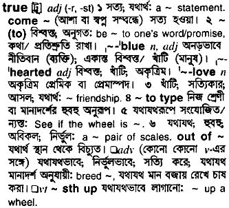 true meaning in bangla