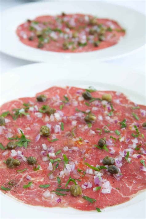 Beef Carpaccio with Capers, Parsley and Truffle Oil