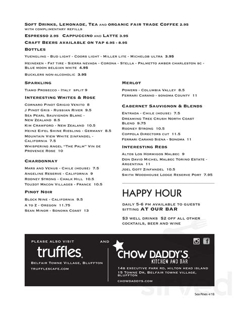 Truffles Hilton Head Menu