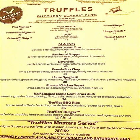 Truffles Pub Gordon Ramsay Menu