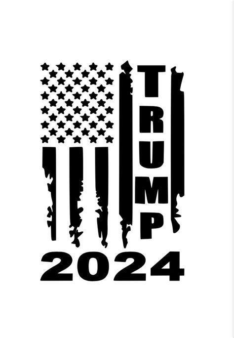 trump 2024 logo black and white