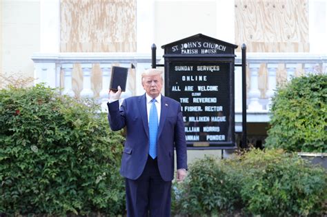 trump at church with bible