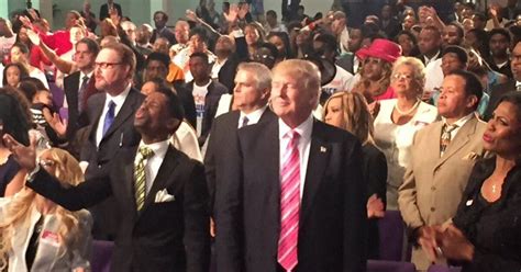 trump speaks at church