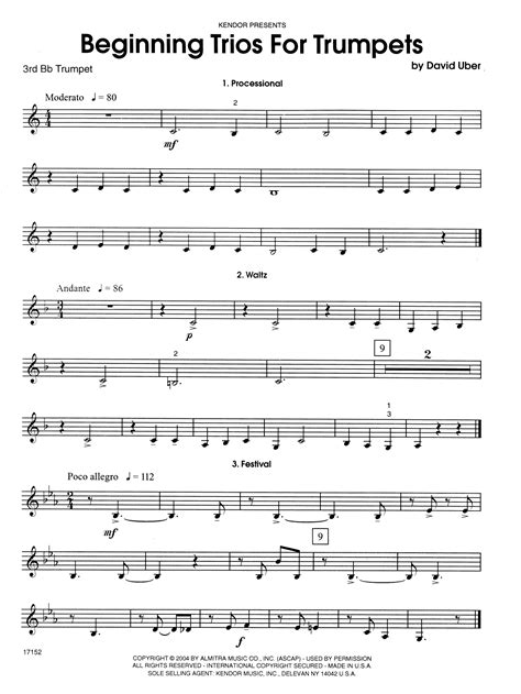 trumpet music notes for beginners