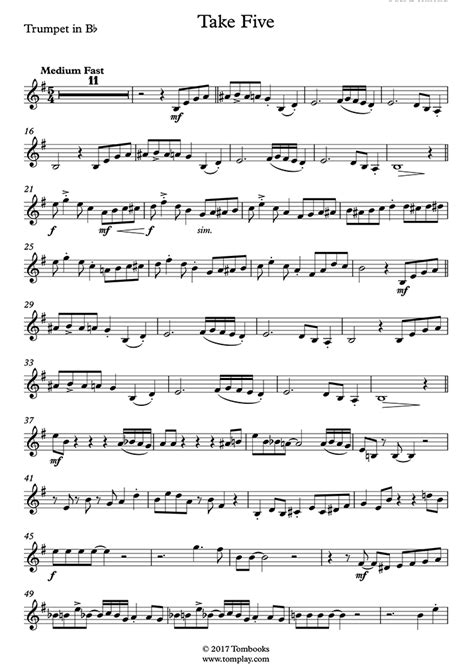 trumpet sheet music intermediate