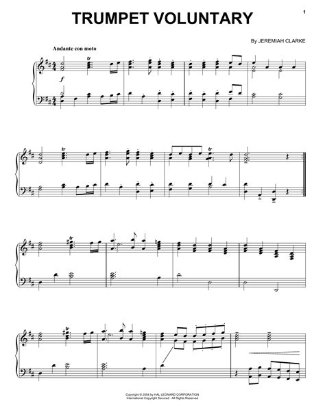 trumpet voluntary sheet music
