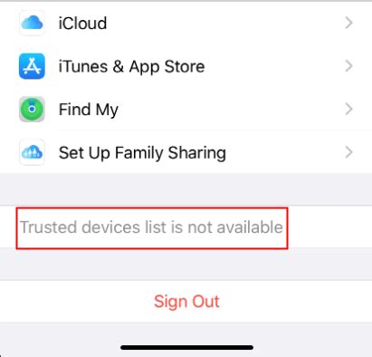 Trusted Devices List Is Not Available