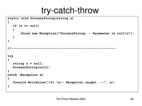 Try Catch Vs Throws C
