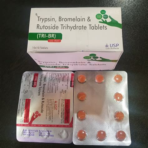 trypsin bromelain rutoside trihydrate tablets