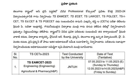 ts eamcet 2023 exam date and time