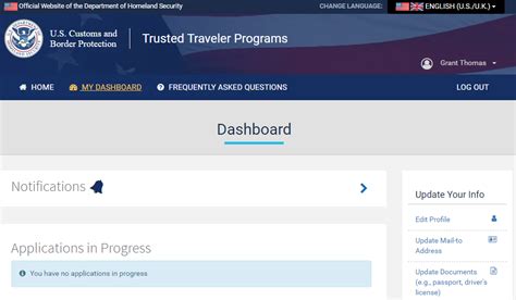 tsa global entry dhs login