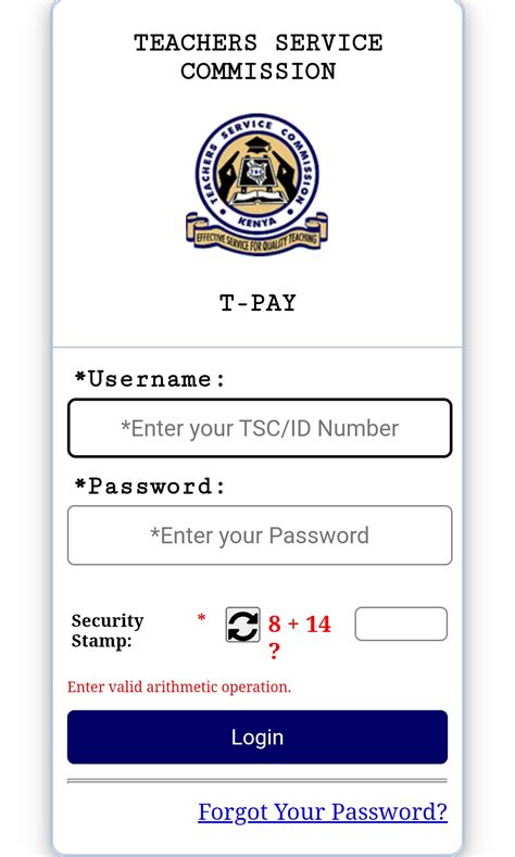 tsc payslip registration portal