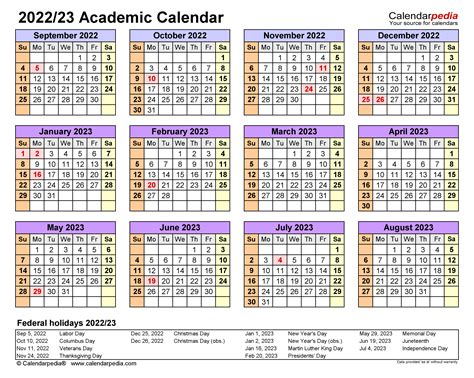 tsd calendar 2022 23