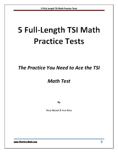 Tsi Math Practice Test Printable: Tips And Tricks