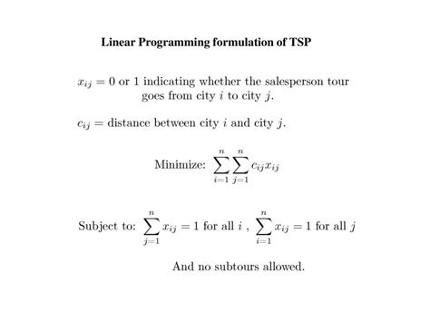 Tsp Linear Programming