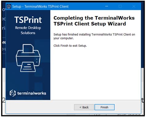 tsprint client installed