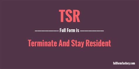 tsr meaning in legal