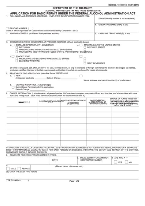 ttb federal basic permit application