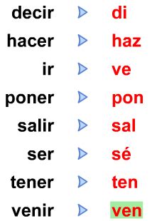 tu commands in spanish quizlet