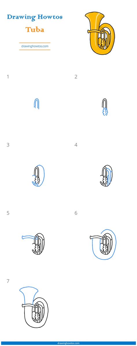 Tuba Drawing Step By Step