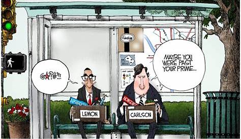 Tucker Carlson Brian Stelter #tuckervaxxed political cartoon 🤣