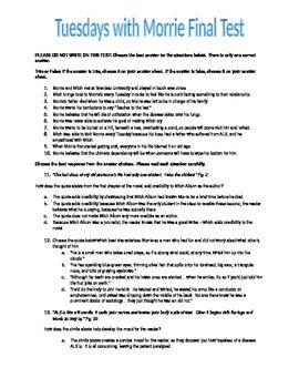 TWM Prereading Questions (Lyndsey Katz) TUESDAYS WITH MORRIE by Mitch Albom Prereading