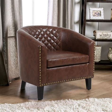 New Tufted Leather Chair Modern For Small Space